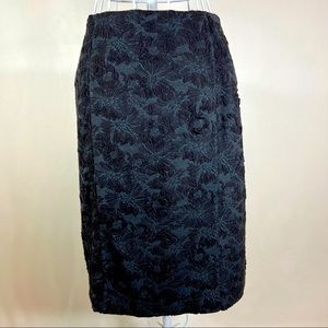 Black Floral Embroidered Skirt